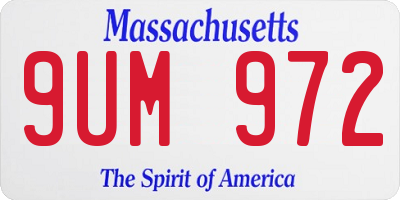 MA license plate 9UM972