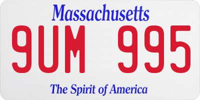 MA license plate 9UM995