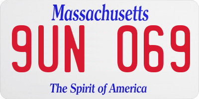 MA license plate 9UN069