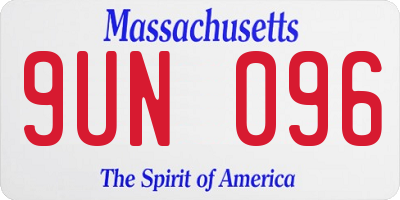 MA license plate 9UN096