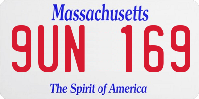 MA license plate 9UN169