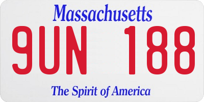 MA license plate 9UN188