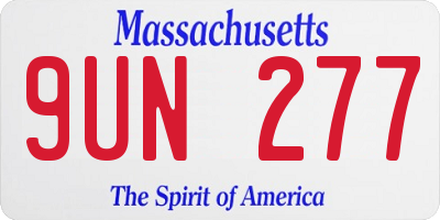 MA license plate 9UN277