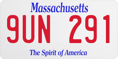 MA license plate 9UN291