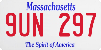 MA license plate 9UN297