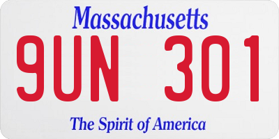 MA license plate 9UN301