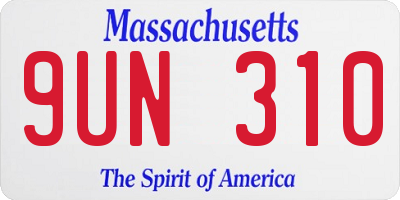 MA license plate 9UN310