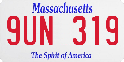MA license plate 9UN319
