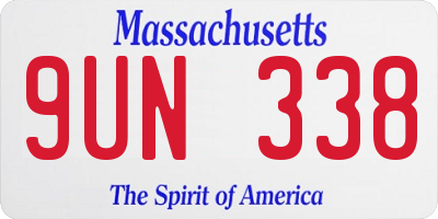 MA license plate 9UN338