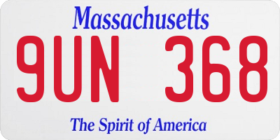 MA license plate 9UN368