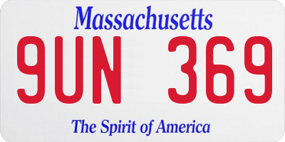 MA license plate 9UN369