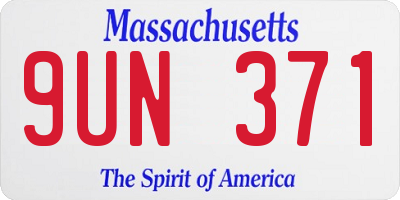MA license plate 9UN371