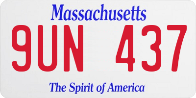 MA license plate 9UN437