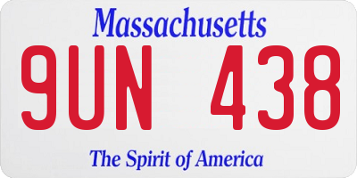 MA license plate 9UN438