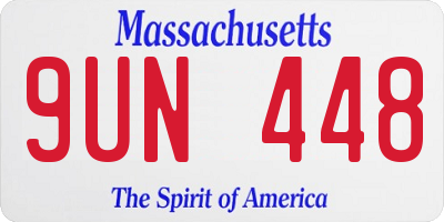 MA license plate 9UN448