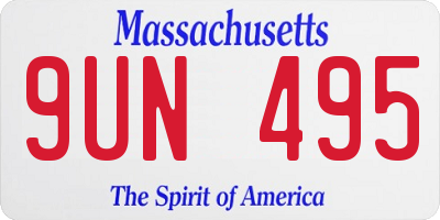 MA license plate 9UN495