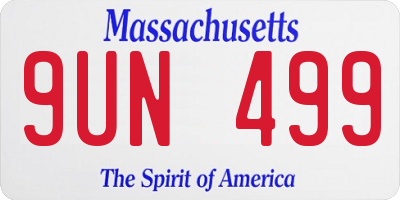 MA license plate 9UN499