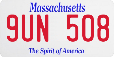 MA license plate 9UN508