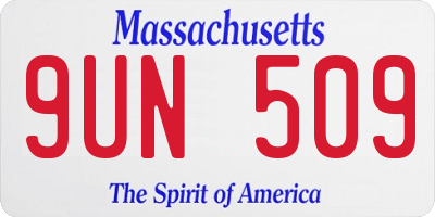MA license plate 9UN509