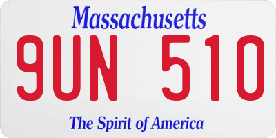 MA license plate 9UN510