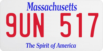 MA license plate 9UN517