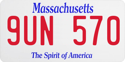 MA license plate 9UN570