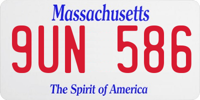 MA license plate 9UN586