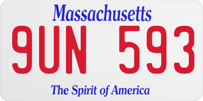 MA license plate 9UN593