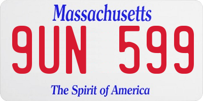 MA license plate 9UN599