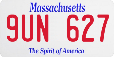MA license plate 9UN627