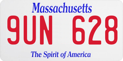 MA license plate 9UN628