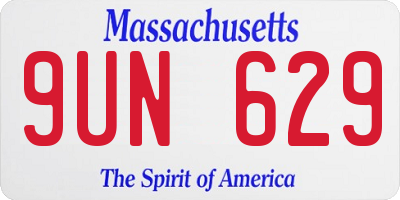 MA license plate 9UN629