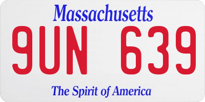MA license plate 9UN639