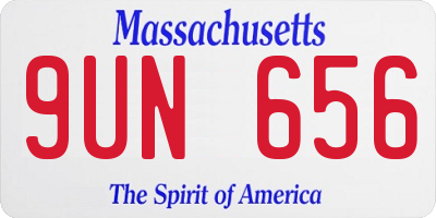 MA license plate 9UN656