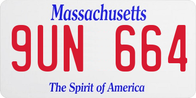 MA license plate 9UN664