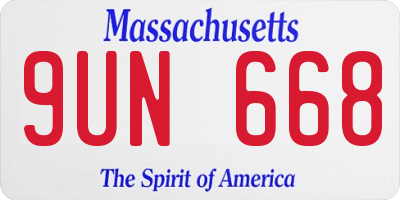 MA license plate 9UN668