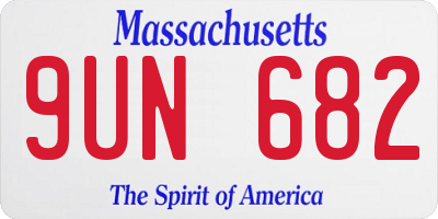 MA license plate 9UN682