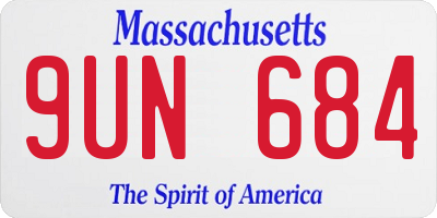 MA license plate 9UN684