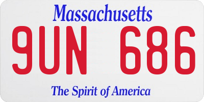 MA license plate 9UN686