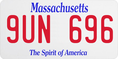 MA license plate 9UN696