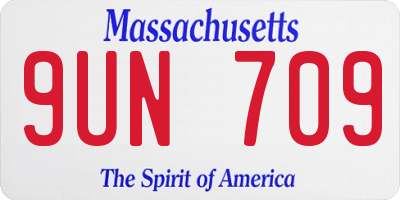 MA license plate 9UN709