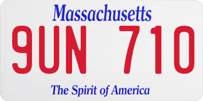 MA license plate 9UN710