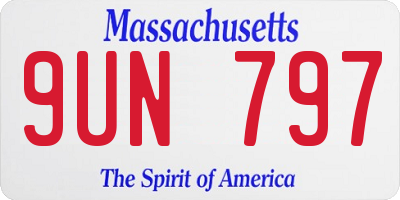 MA license plate 9UN797