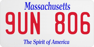 MA license plate 9UN806