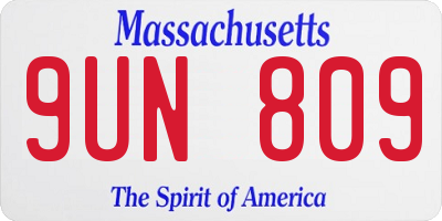 MA license plate 9UN809