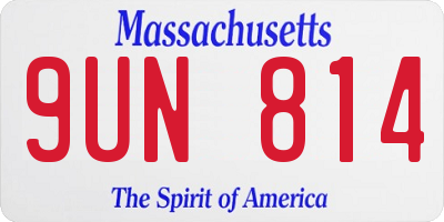 MA license plate 9UN814