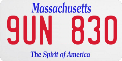 MA license plate 9UN830