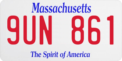 MA license plate 9UN861