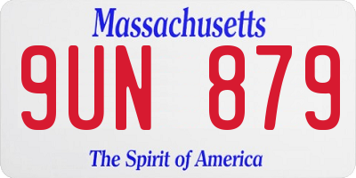 MA license plate 9UN879