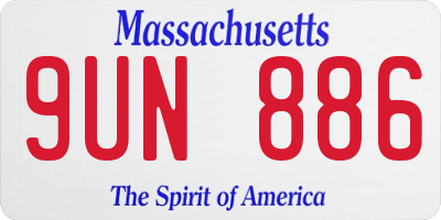 MA license plate 9UN886